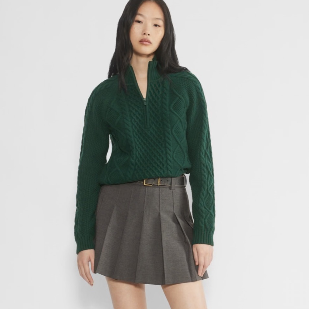 Aritzia Sunday Best Boreal 1/4 Zip Sweater XS Scarab